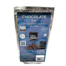 Gotas de Chocolate 50% Cacau Zero Açúcar sem polióis com IMO - pacote de 500g
